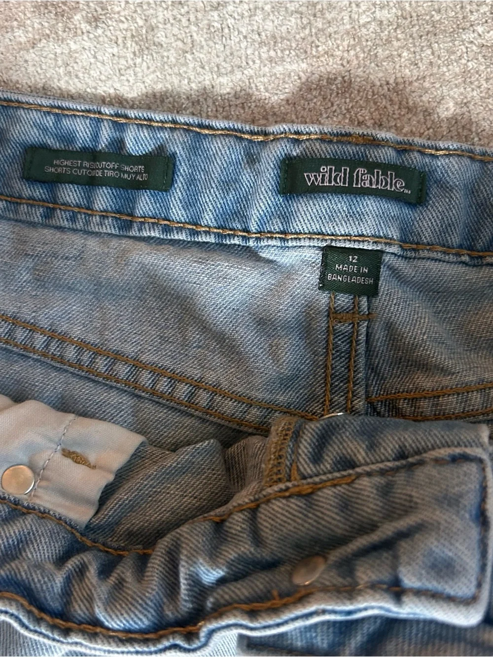 Wild Fable Light Blue High-Waist Distressed Denim Shorts